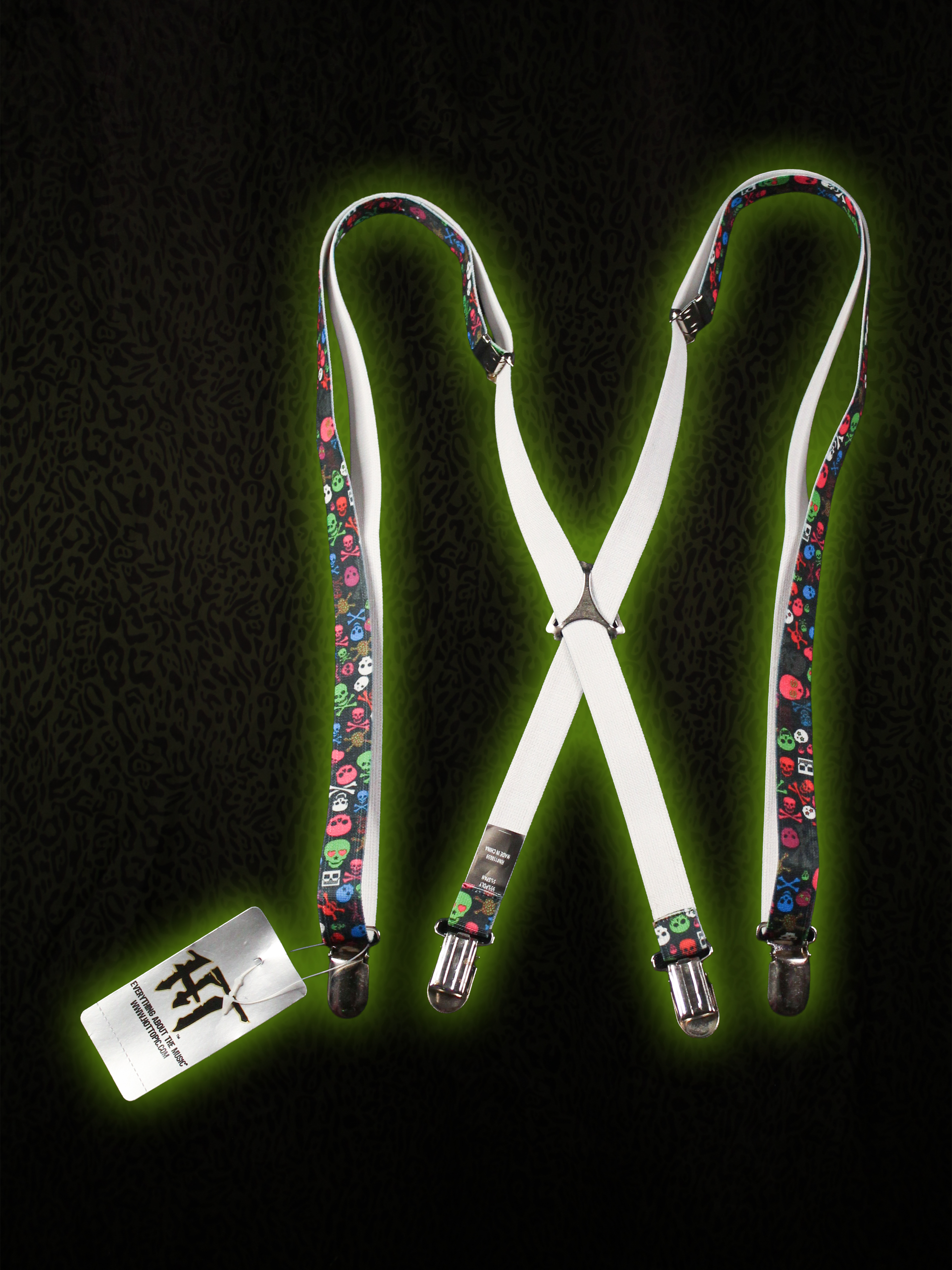 Skull Suspenders Front