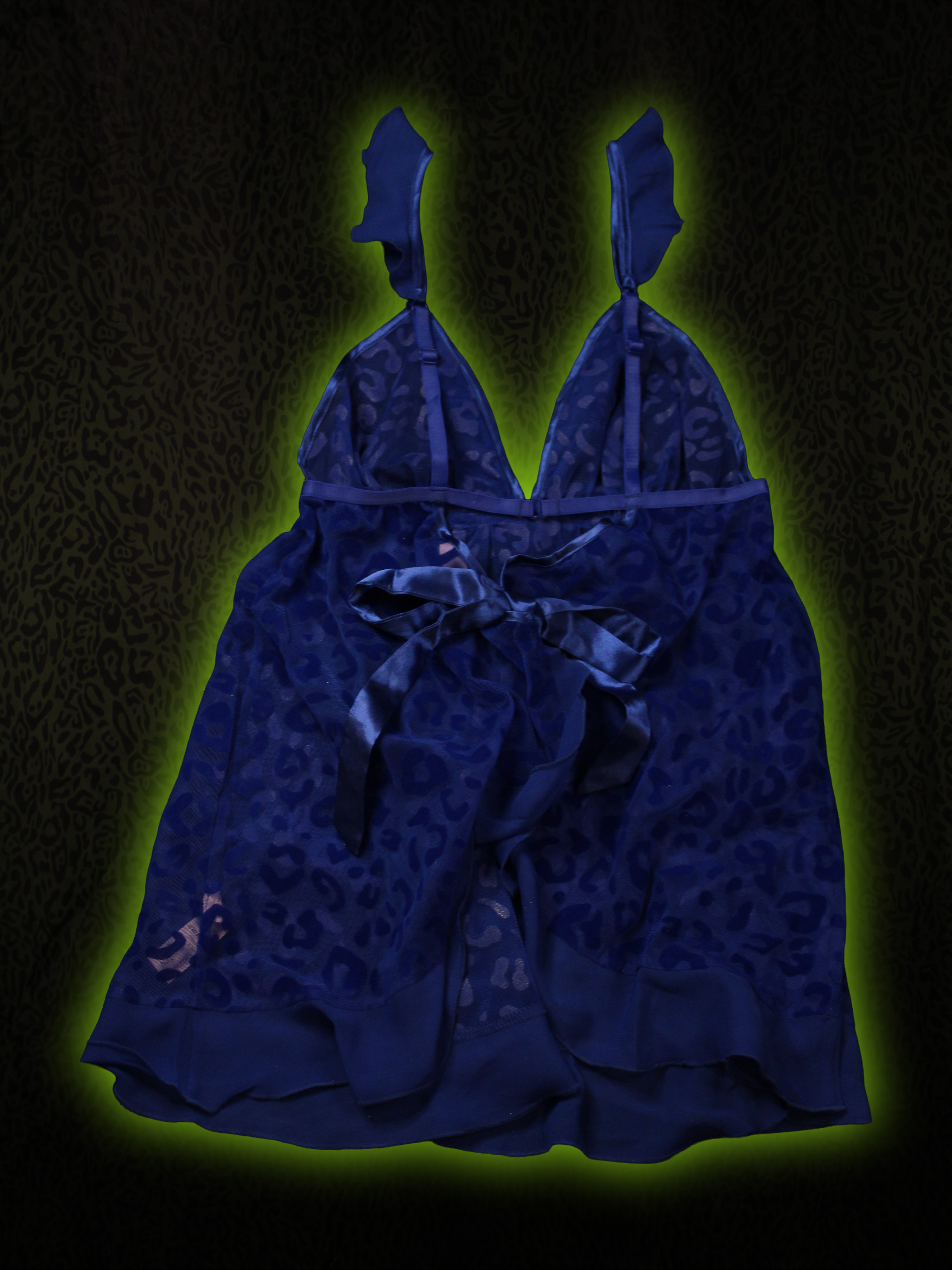 Blue Leopard Slip Back