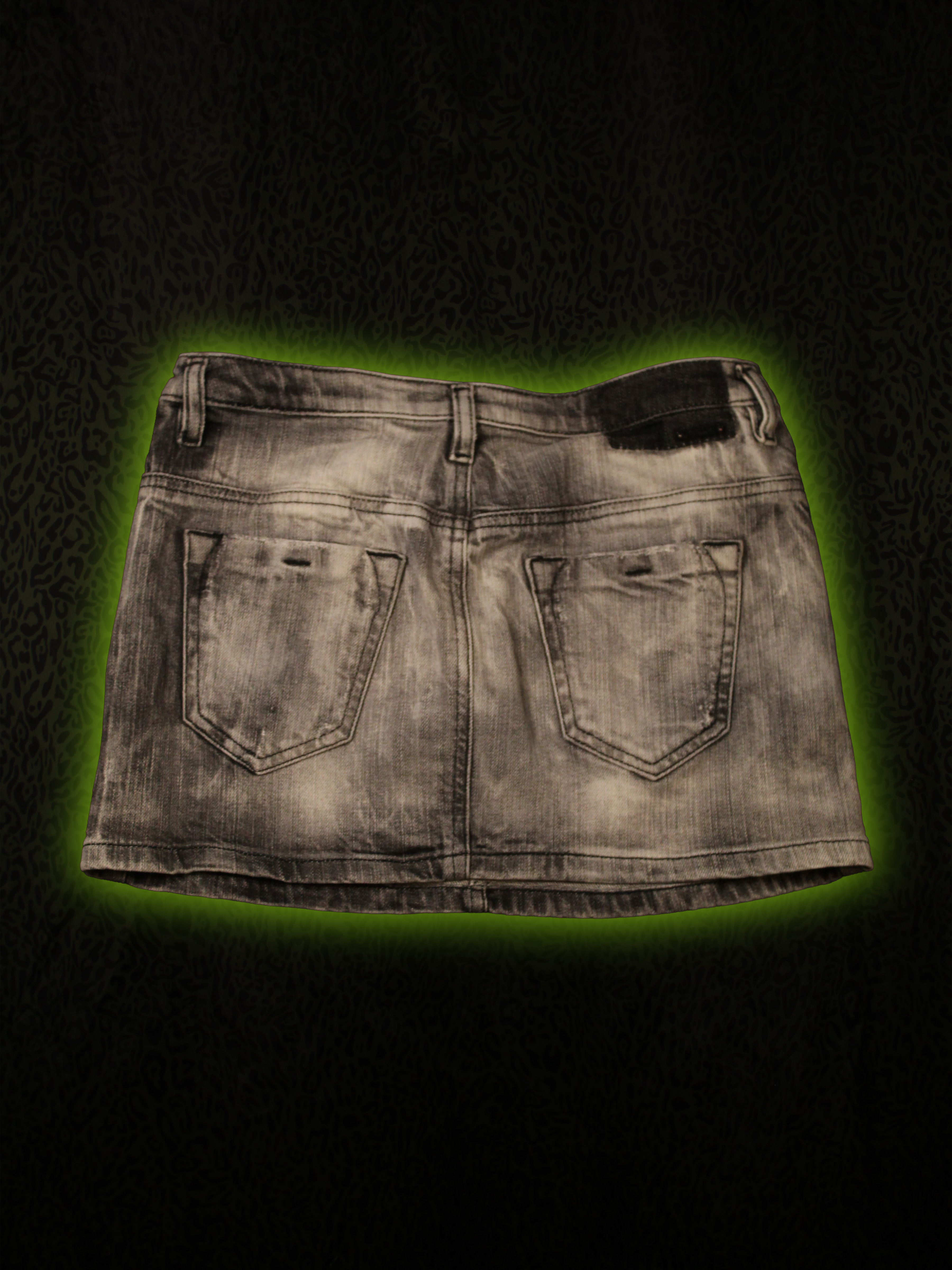 Distressed Denim Mini Back