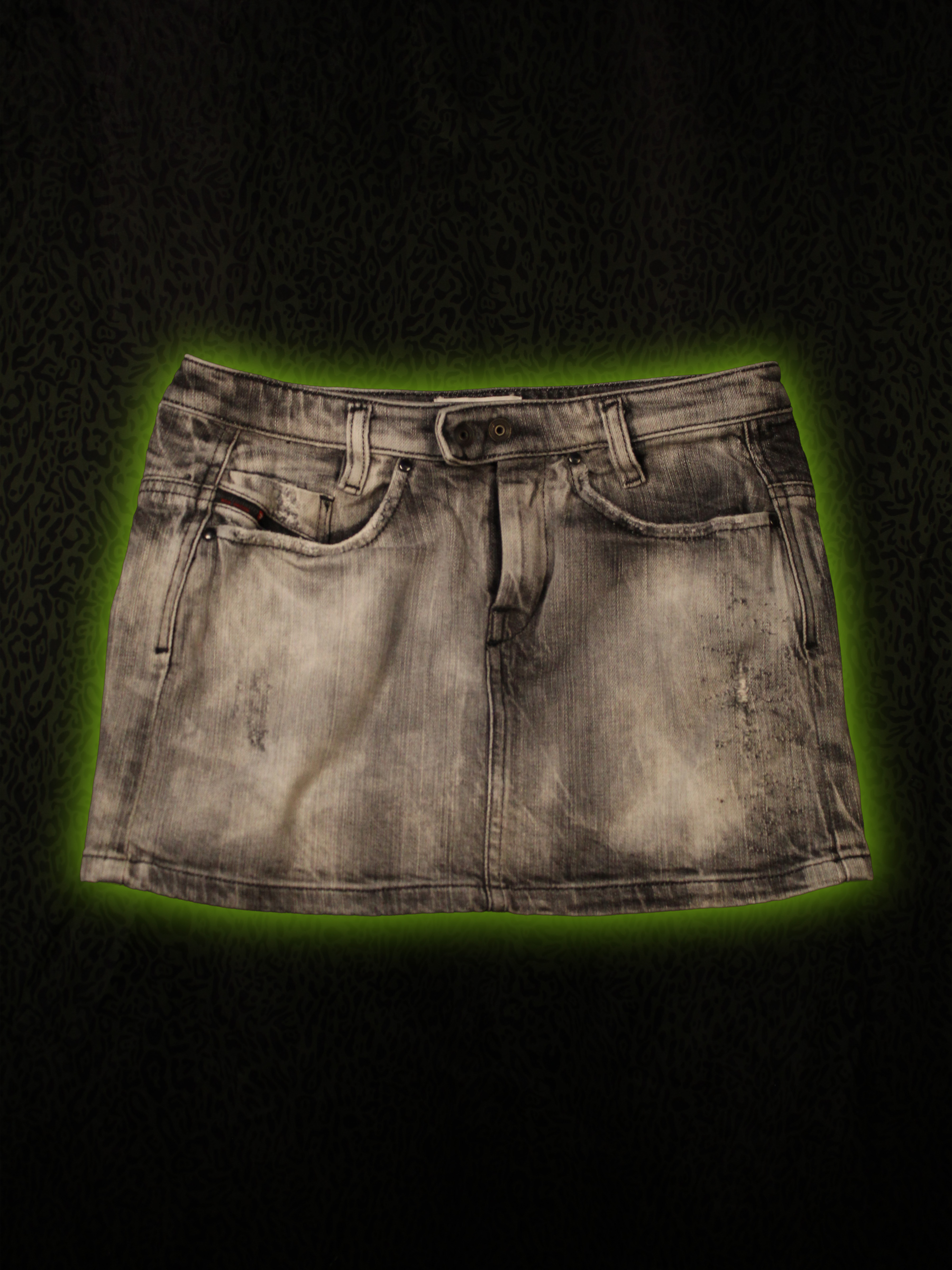 Distressed Denim Mini Front