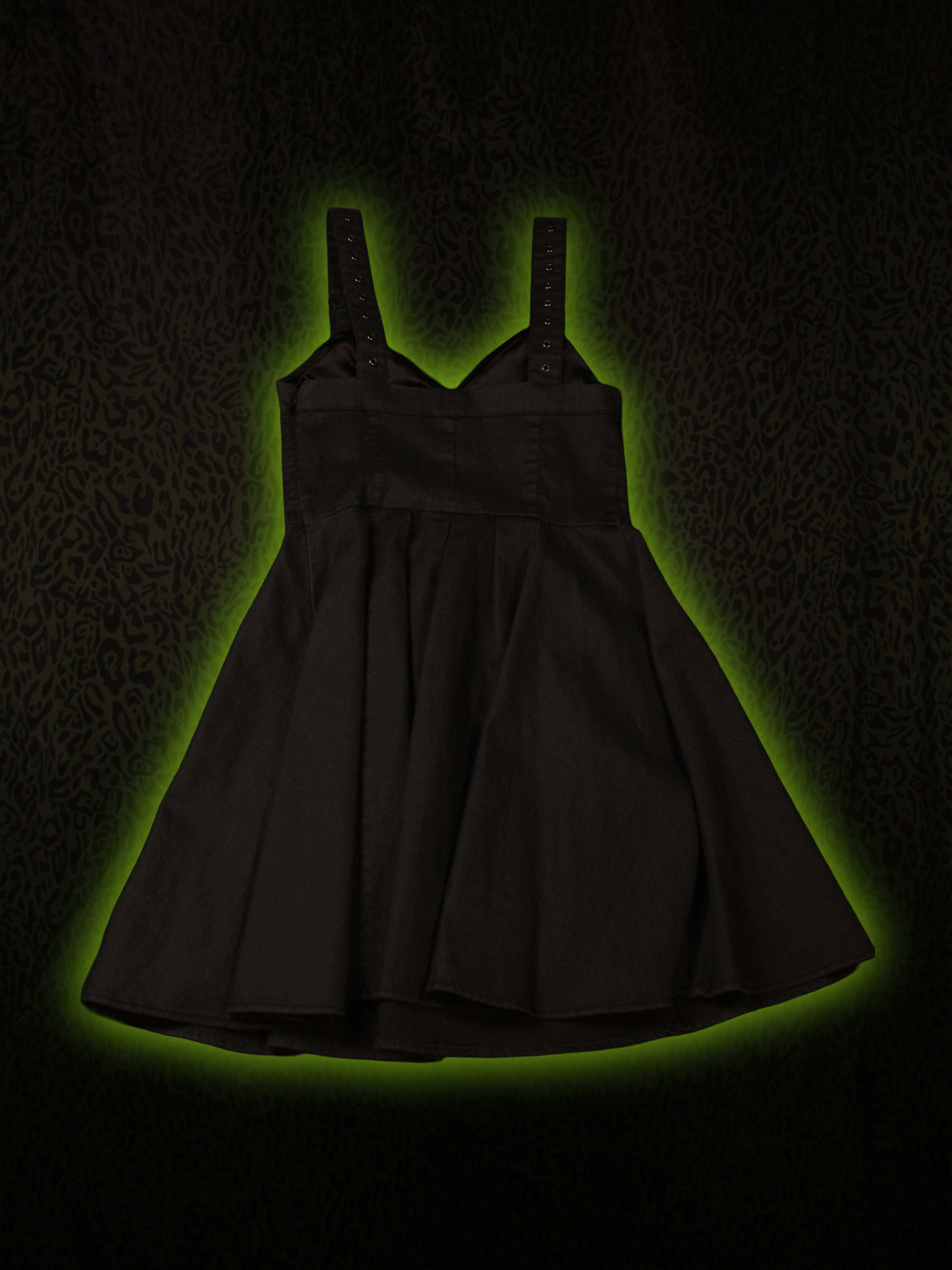 Black Flare Dress Back