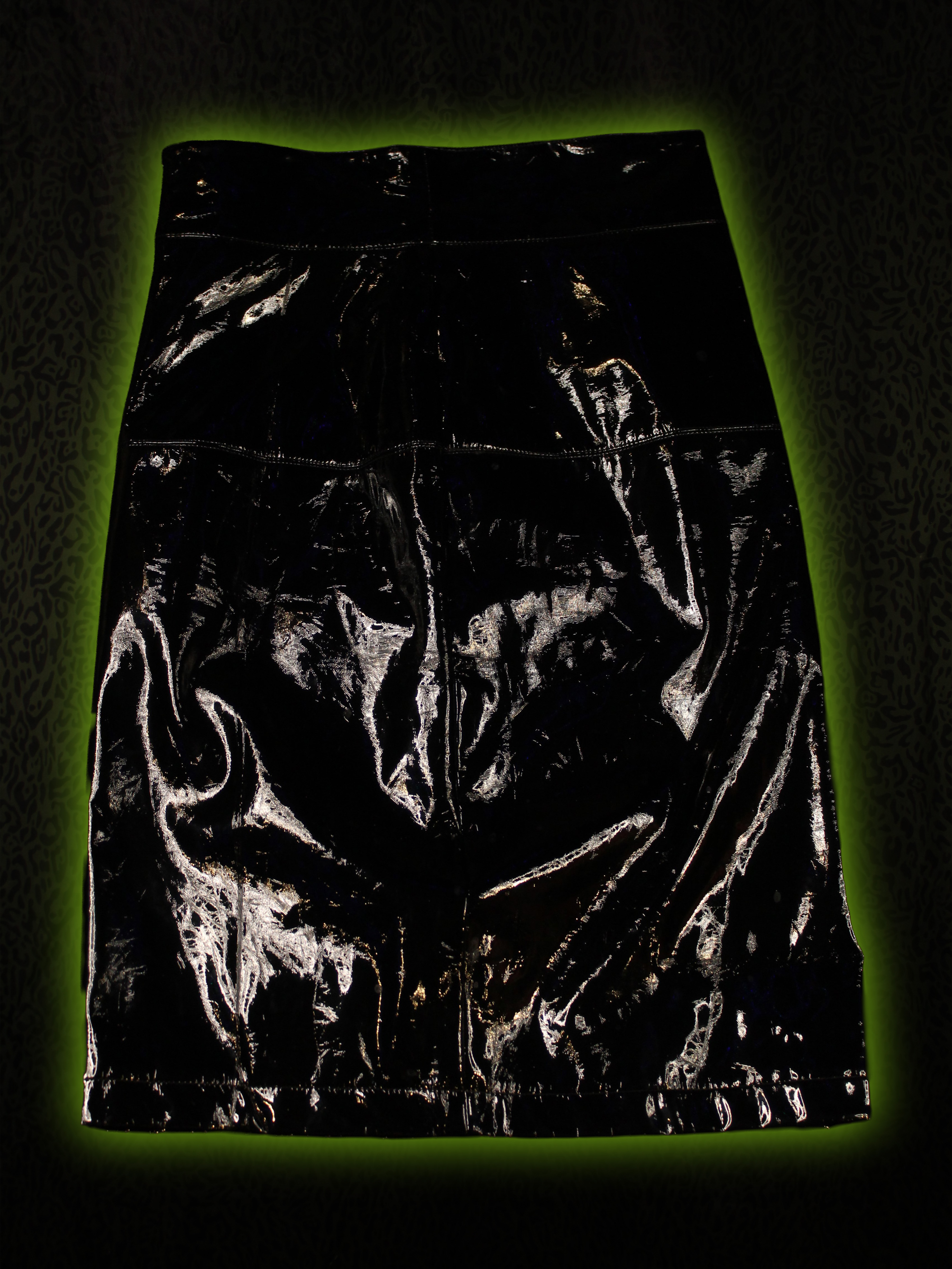 Black PVC Skirt Back