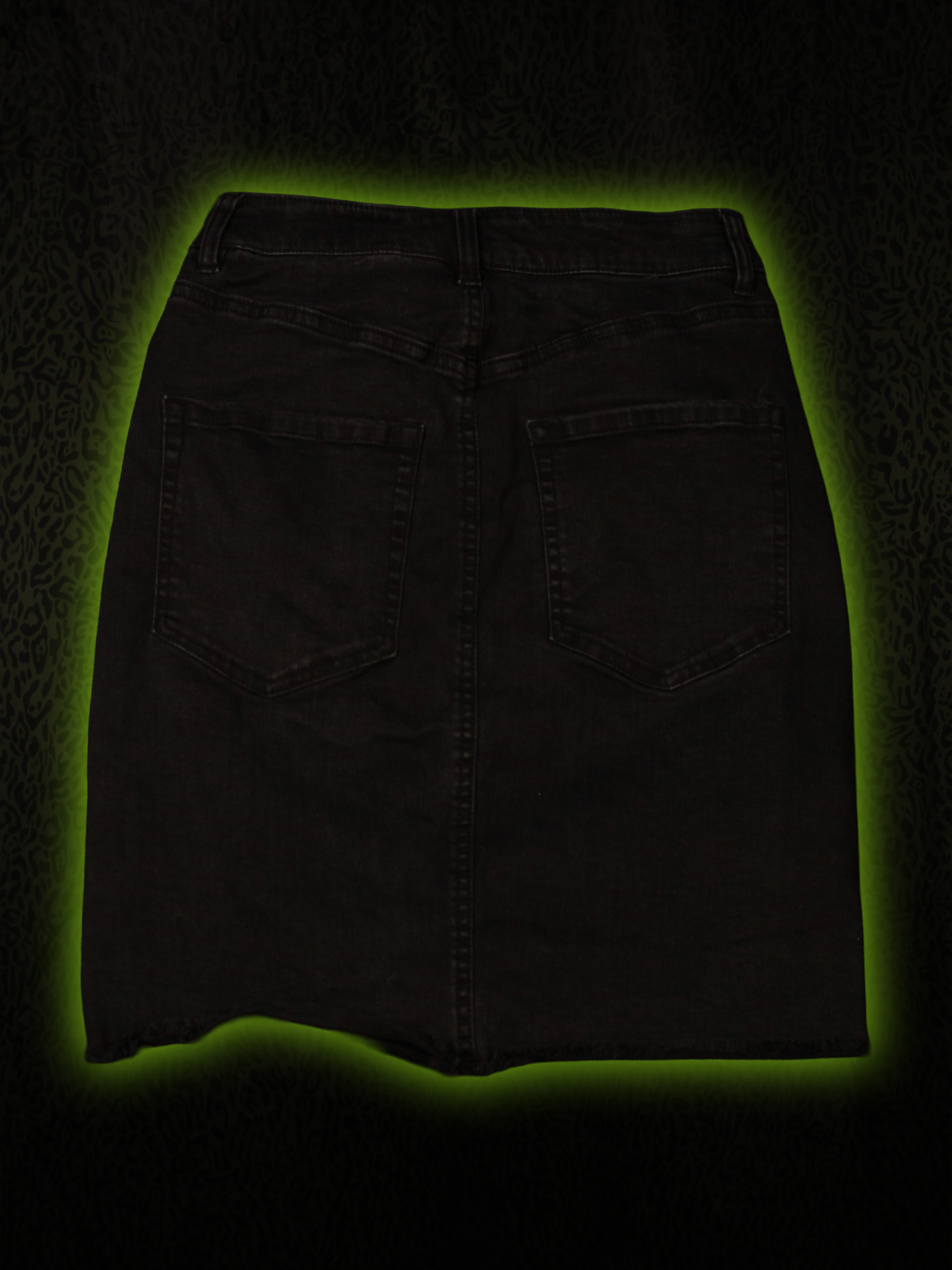 Black Denim Skirt Back