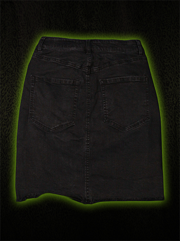 Black Denim Skirt Back