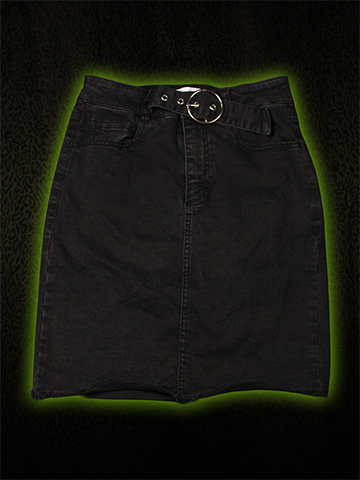 Black Denim Skirt Front